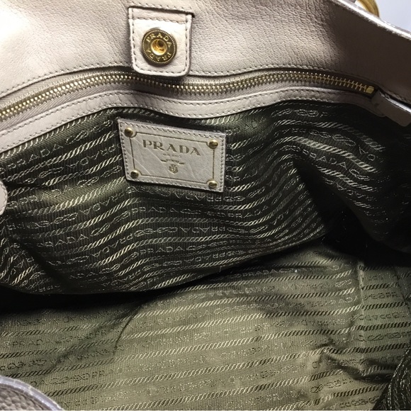 Authentic PRADA Pebbled Leather Tote Bag with Strap - Picture 12 of 16
